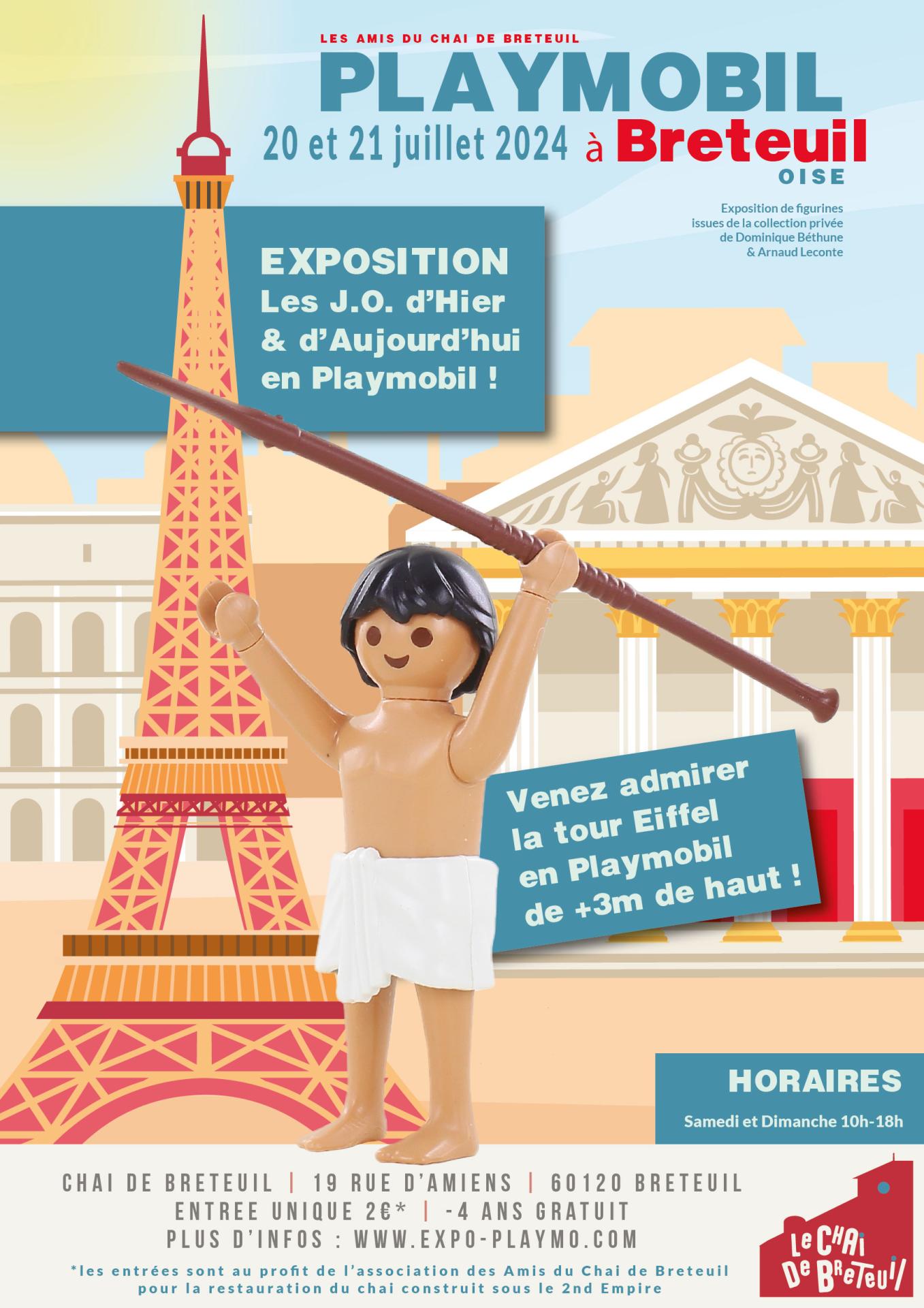 Affiche exposition playmobil jeux olympiques breteuil oise